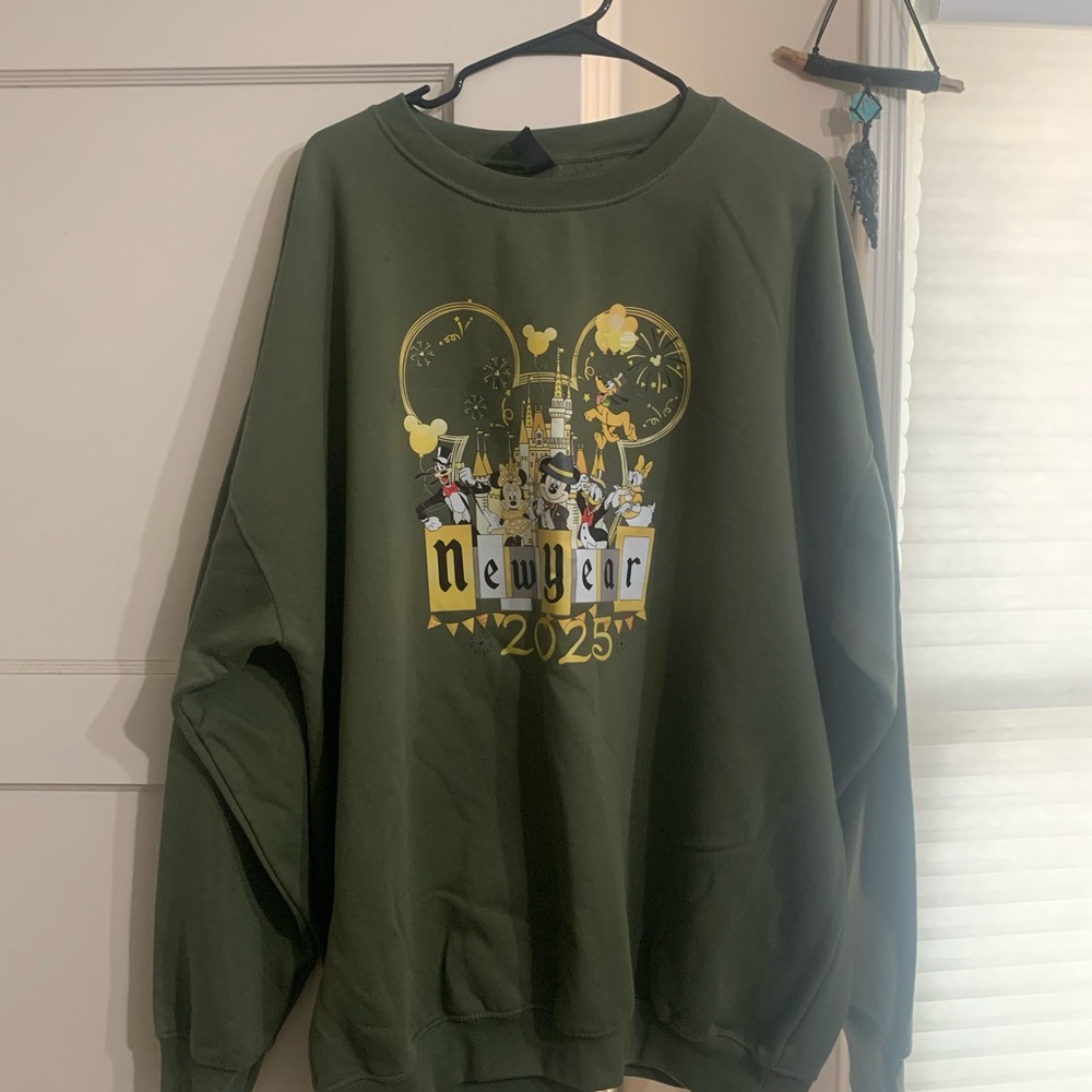 Disney New Year 2025 Green Sweater